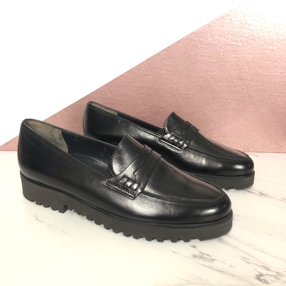 Paul Green Shoes - Paul Green black penny loafers platform like new